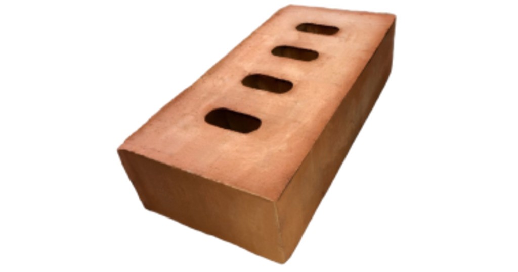 Полнотелый одинарный цокольный. Красный. (4 щелевидных отверстия) 250*120*65мм