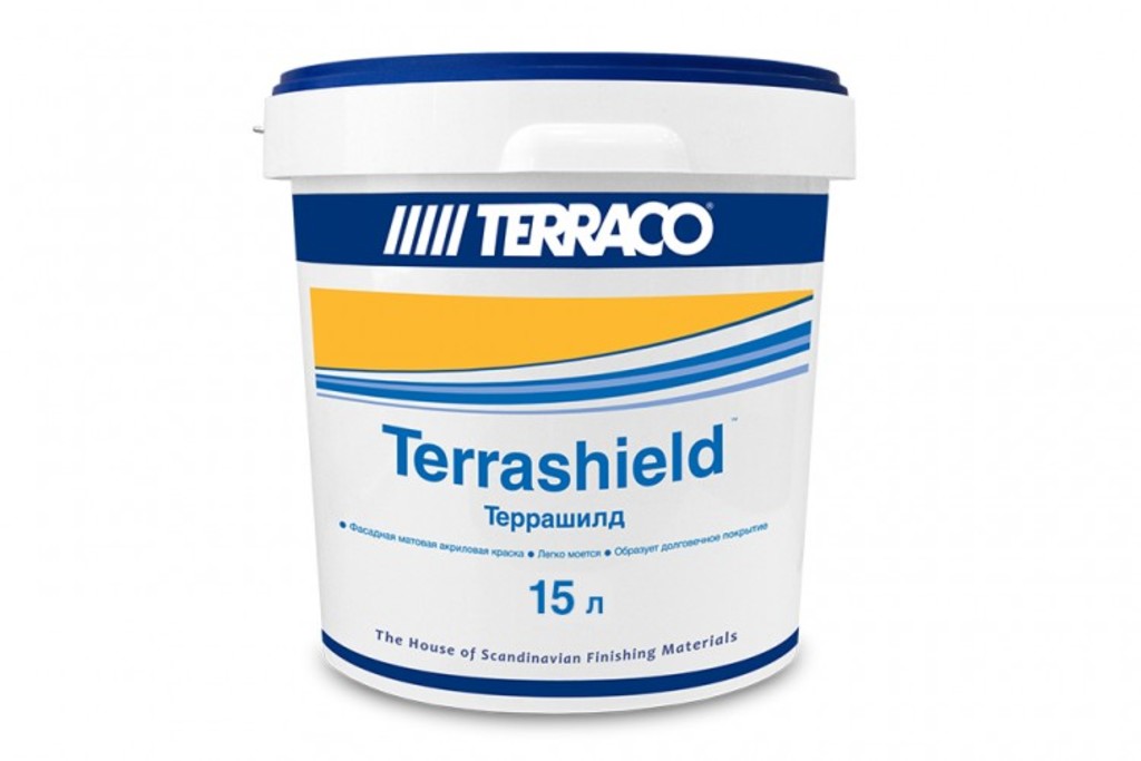 Terrashield Высококачественная матовая эластичная краска для фасадных работ акрил. 15л
