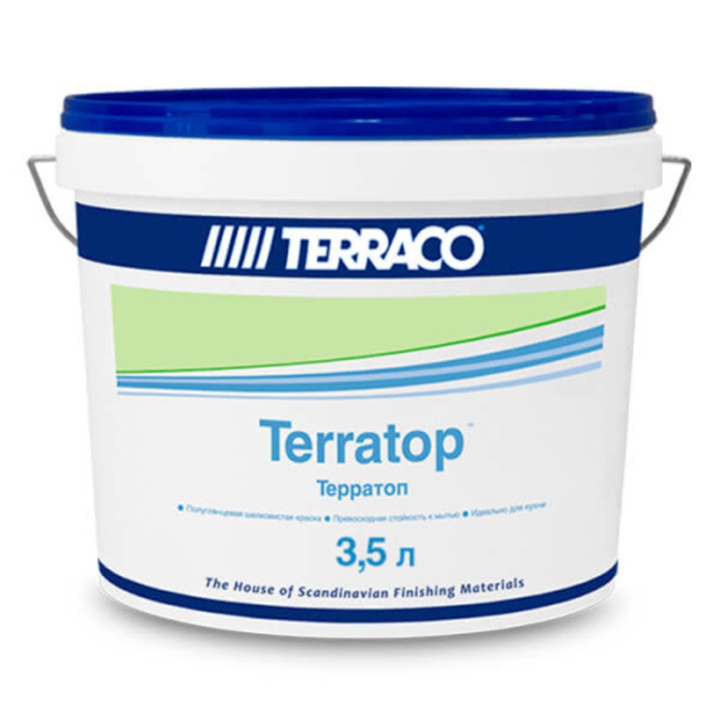 Terratop Шелковая моющаяся краска для внутренних работ 3,5л