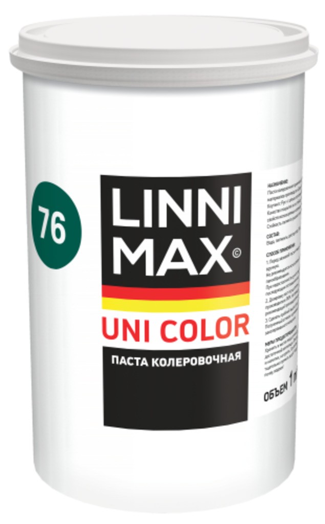 Универсальная пигментная паста для колеровки лакокрасочных материалов LINNIMAX Uni Color 76 Neutralgruen 1 л