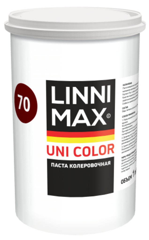 Универсальная пигментная паста для колеровки лакокрасочных материалов LINNIMAX Uni Color 70 Rotbraun 1 л