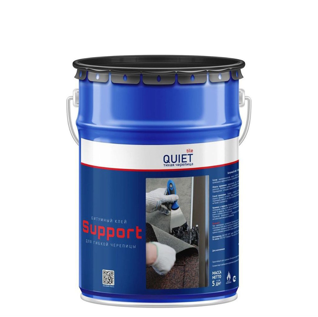 Клей битумный SUPPORT 5Л /4,5 КГ (1/90)  QUIET TILE